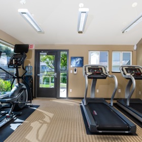 Get your workout on fitness center with exercise equipment